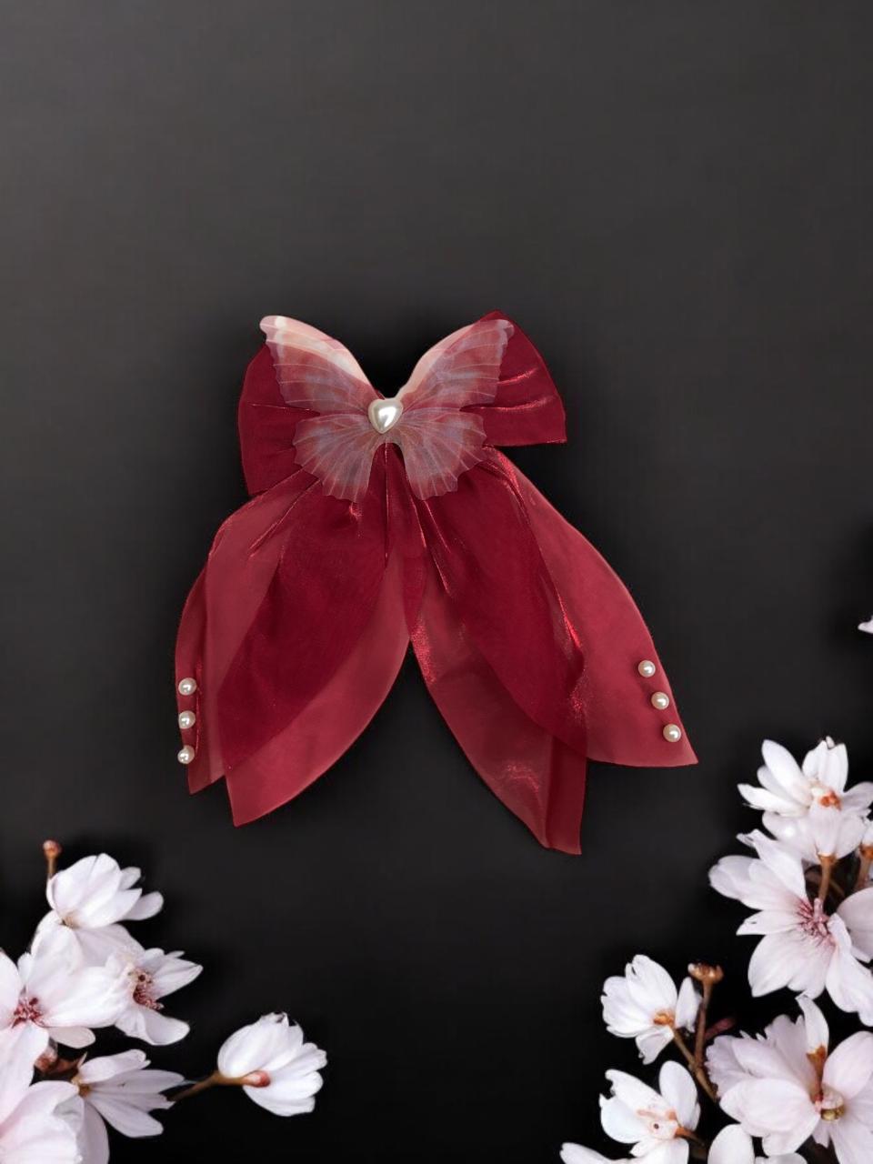 Mesh Butterfly Bow Tails Hair Clips