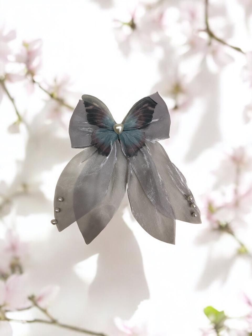 Mesh Butterfly Bow Tails Hair Clips