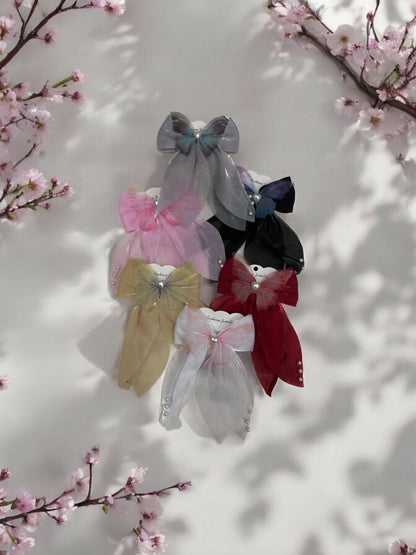 Mesh Butterfly Bow Tails Hair Clips