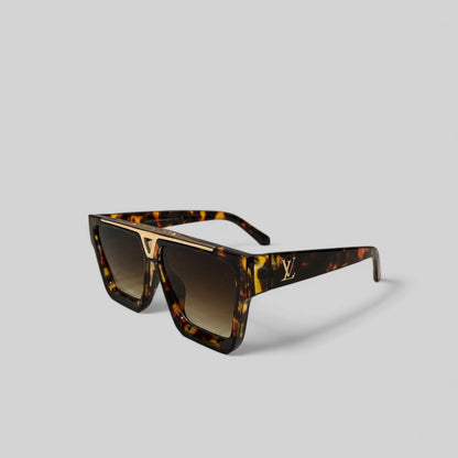 Women's Louis Vuitton Tortoiseshell Luxurious Rectangular Designer Sunglasses